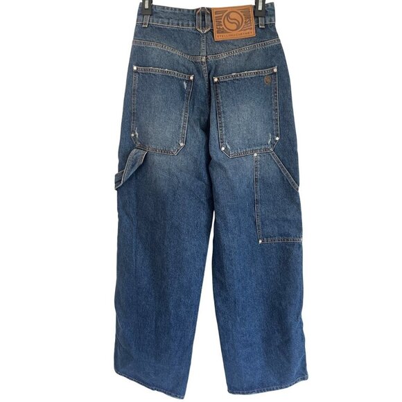 Stella McCartney Vintage Workwear Wide Jeans in Dark Blue 25 New Womens Denim - Picture 7 of 15
